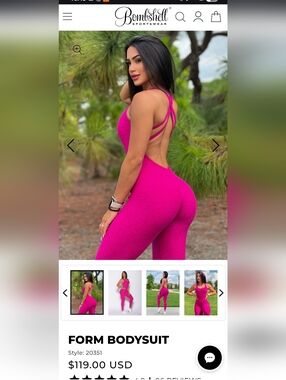 New, Bombshell Sportswear Hot Pink Body Suit.